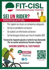 RIDER, OPEN DAY ALLA FIT CISL Martedì 16 febbraio 2020 - CCNL, diritti e compensi