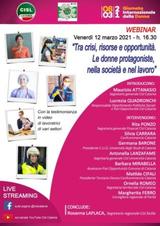 DONNE E LAVORO, WEBINAR SU PANDEMIA, CRISI E PARI OPPORTUNITÀ