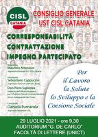 LAVORO-SALUTE-SVILUPPO, DOMANI IL CONSIGLIO GENERALE DELLA CISL ETNEA